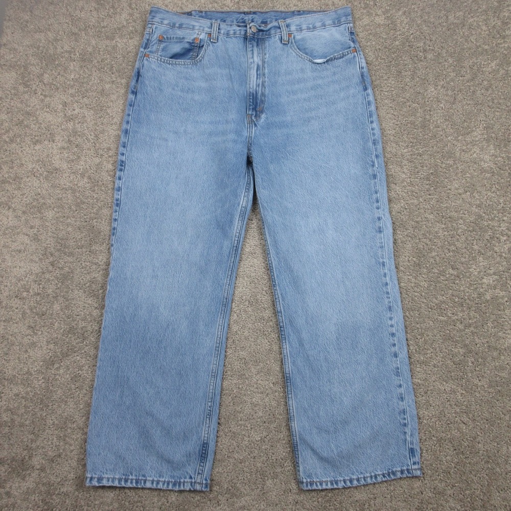 Levis Jeans Mens 38x30‎ Blue 565 Loose Straight Baggy Faded Whisker Denim Pants